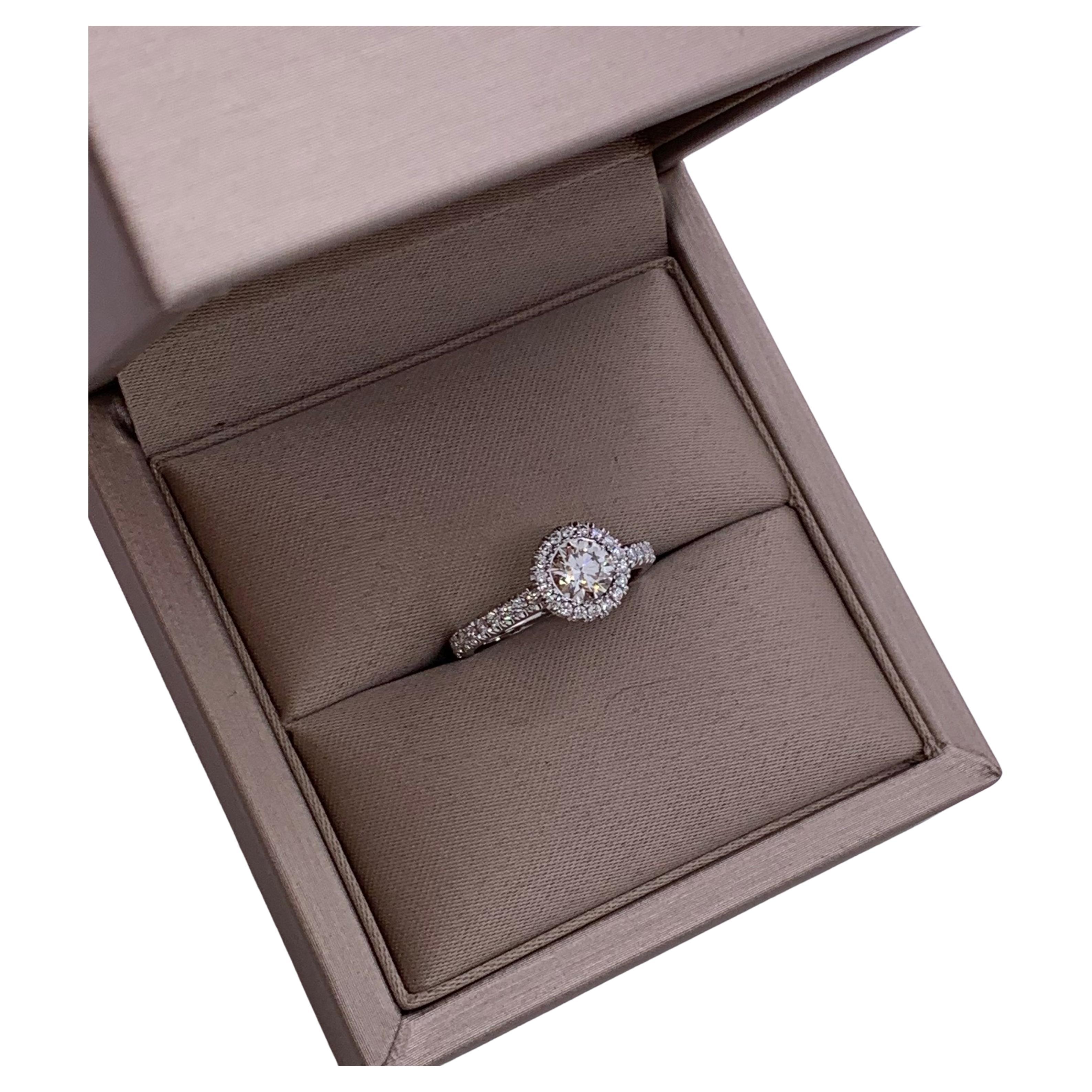 Pre-owned De Beers Aura Solitaire Ring 0.55ct Diamond Vs2 Color I Pt950 Size 49 In Multi