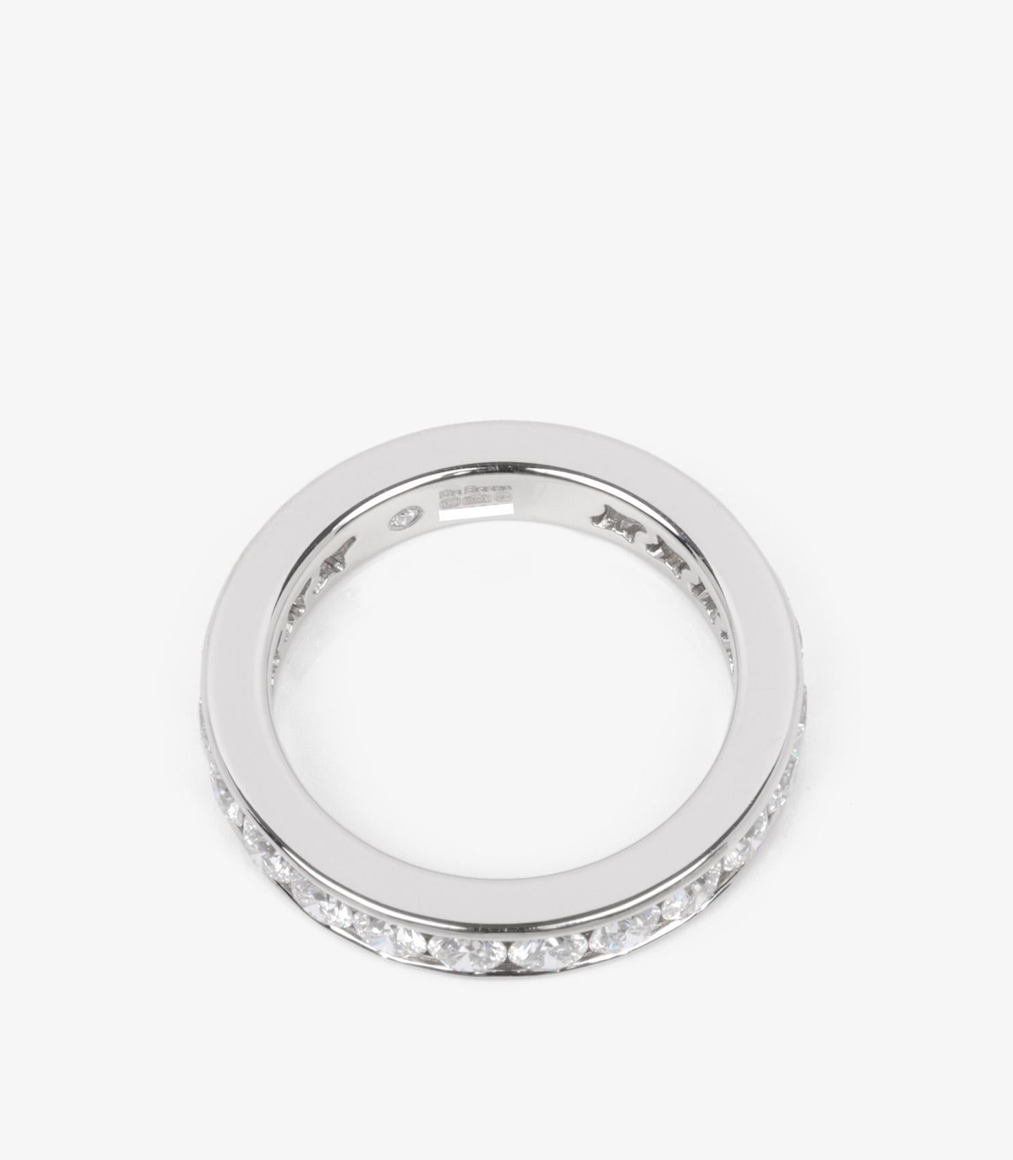 De Beers Brilliant Cut Diamond Platinum Full Eternity Ring In Excellent Condition For Sale In Bishop's Stortford, Hertfordshire