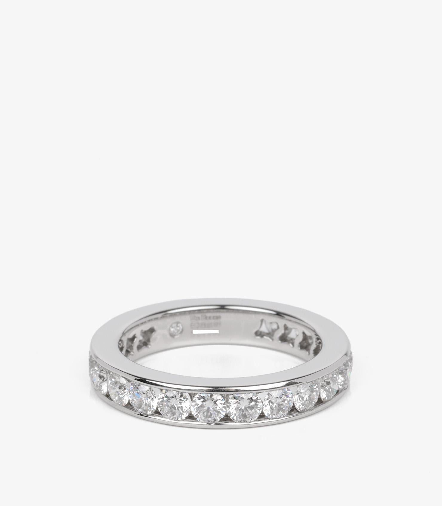 Women's or Men's De Beers Brilliant Cut Diamond Platinum Full Eternity Ring For Sale