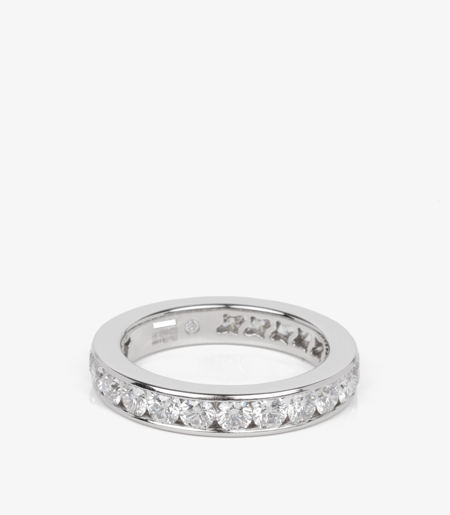 Women's or Men's De Beers Brilliant Cut Diamond Platinum Full Eternity Ring