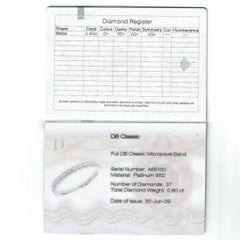 Anillo De Beers Clásico con Diamantes 0,60 TCW en Platino con Papeles