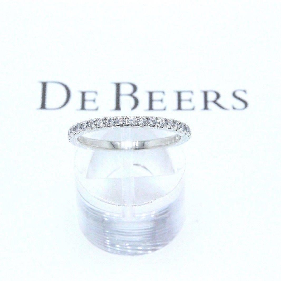 De Beers Classic Diamond Full Pave Band Ring 0.60 Carat in Platinum with Papers In Excellent Condition For Sale In San Diego, CA