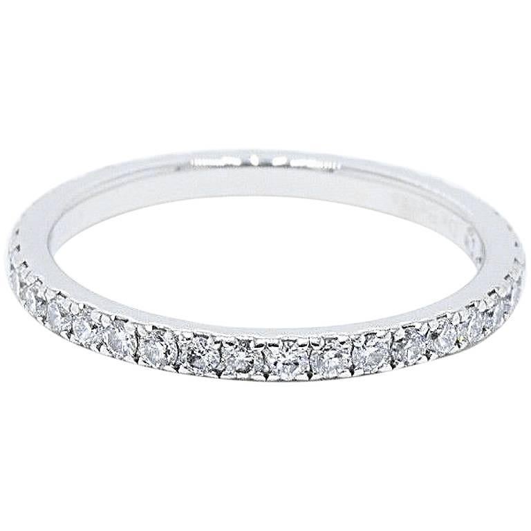 De Beers Classic Diamond Full Pave Band Ring 0.60 Carat in Platinum with Papers For Sale