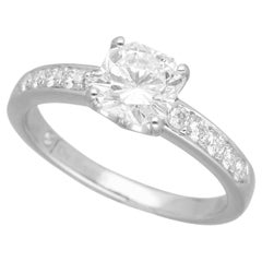 De Beers Classic Solitaire 1.00ct Diamond F-VVS1 Platinum Ring US 5.5
