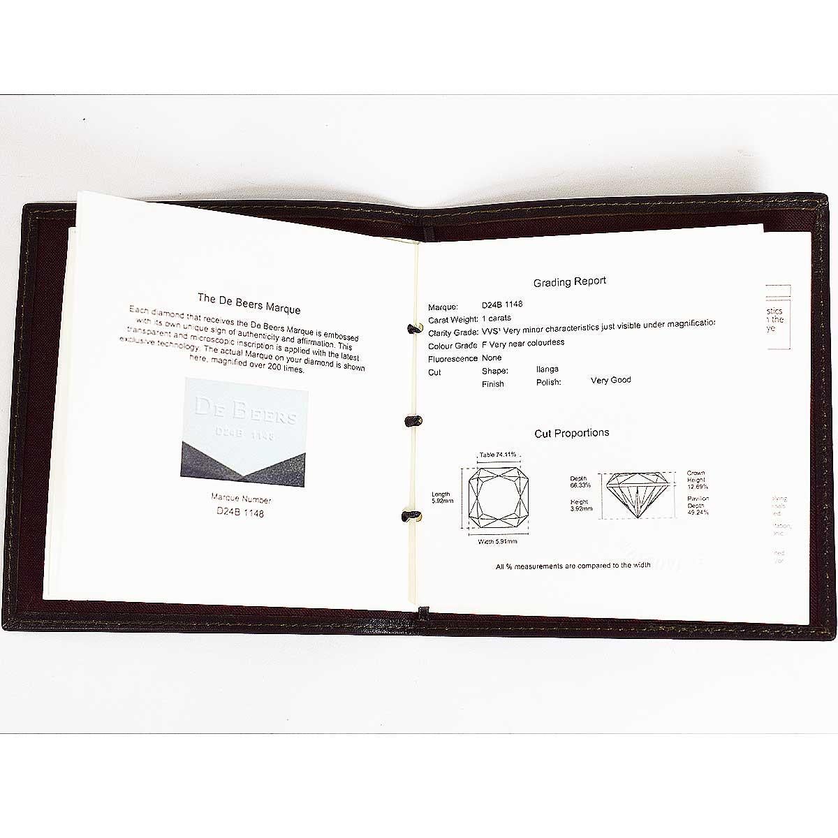 De Beers Classic Solitaire 1.00 Carat Diamond Platinum Ring For Sale 2