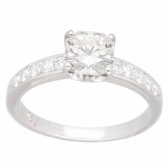 De Beers Classic Solitaire 1.00ct Diamond F-VVS1 Platinum Ring US - 5.5