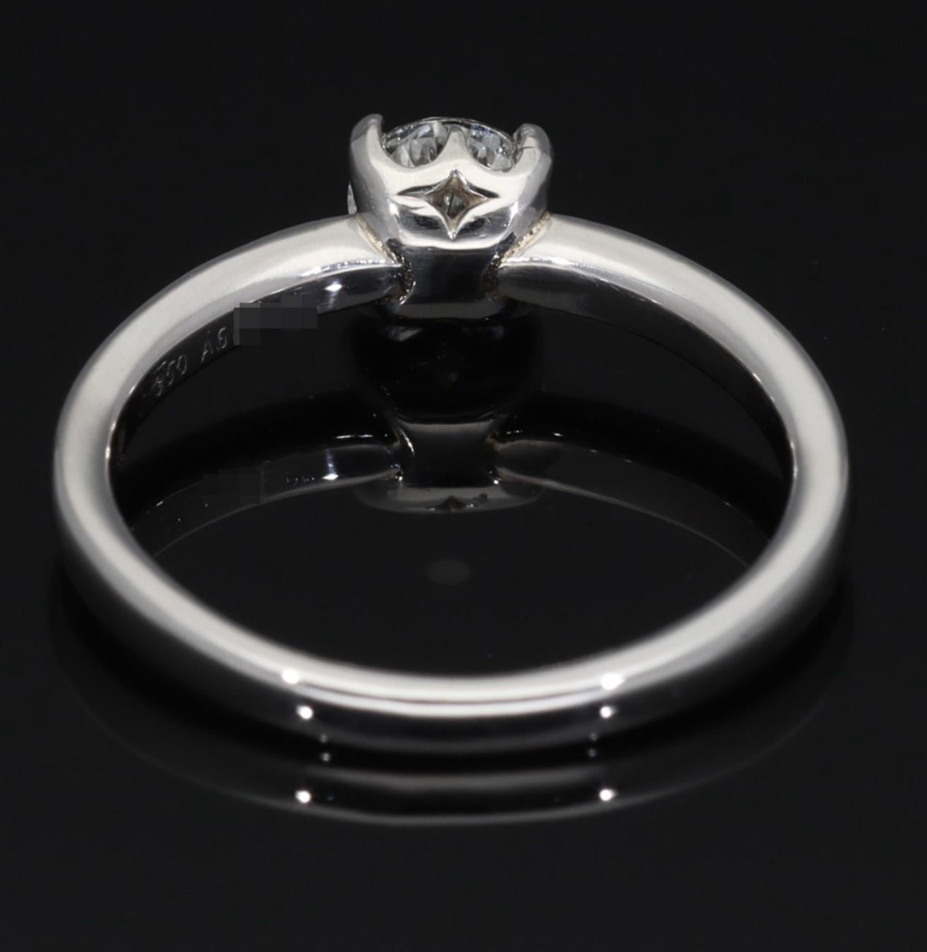 De Beers Classic Solitaire Diamond 0.32ct I-IF-Ex Anello in platino US 3 1/2 in vendita 5