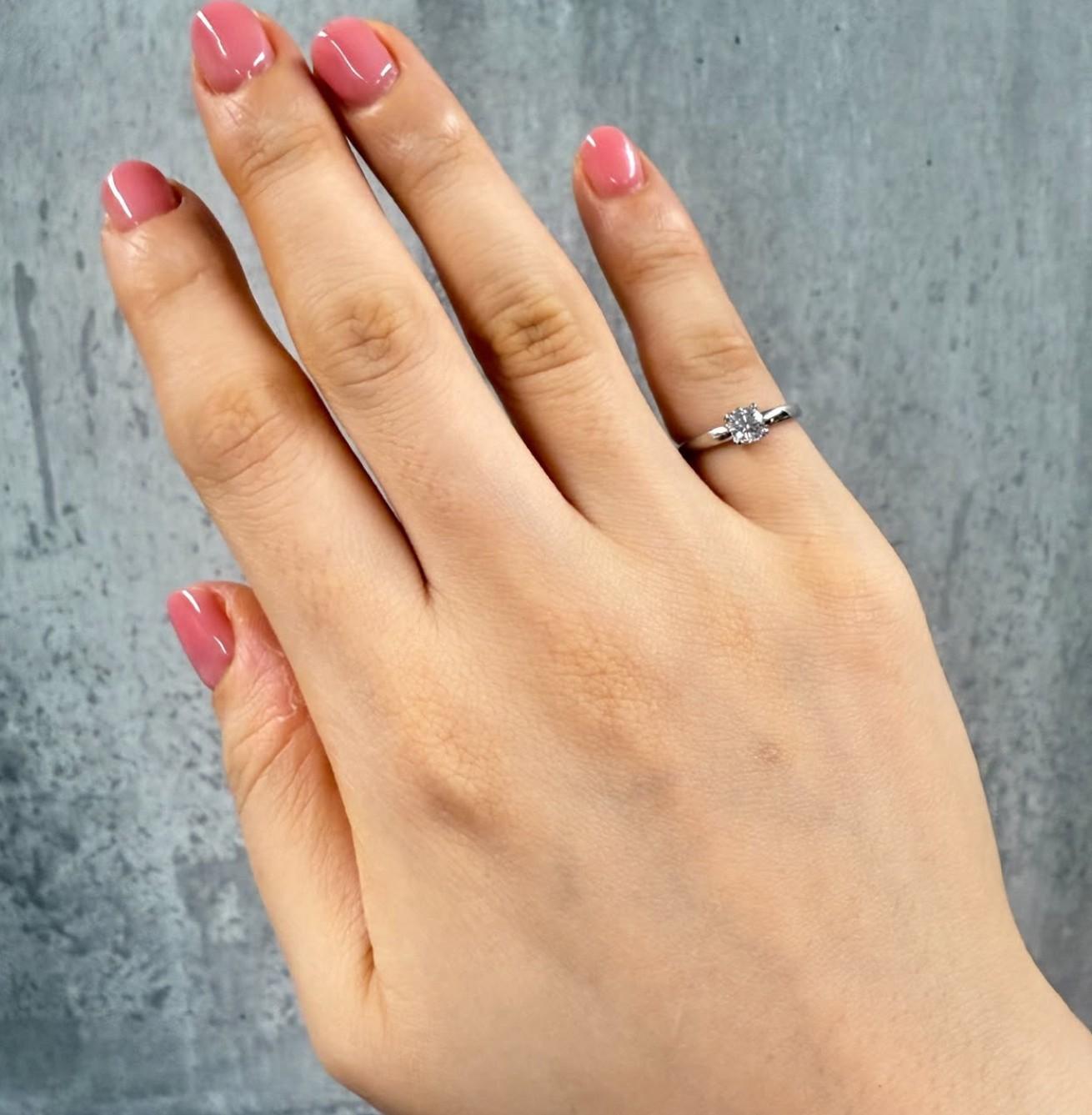 De Beers Classic Solitaire Diamond 0.32ct I-IF-Ex Anello in platino US 3 1/2 in vendita 6