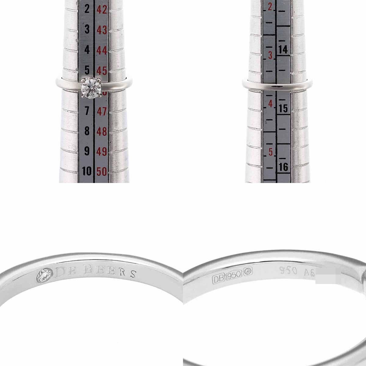 Taglio rotondo De Beers Classic Solitaire Diamond 0.32ct I-IF-Ex Anello in platino US 3 1/2 in vendita