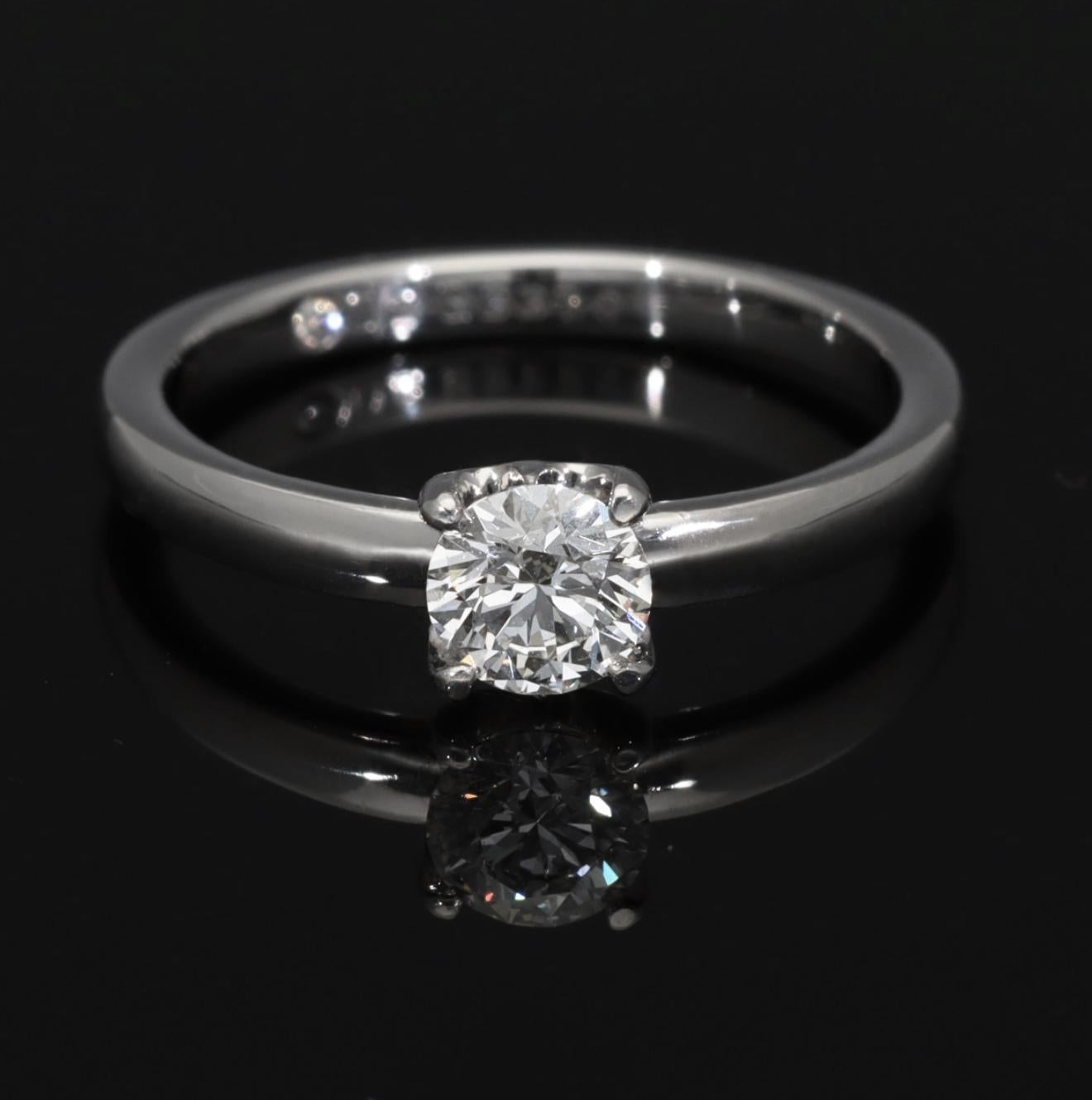 De Beers Classic Solitaire Diamond 0.32ct I-IF-Ex Anello in platino US 3 1/2 in vendita 3