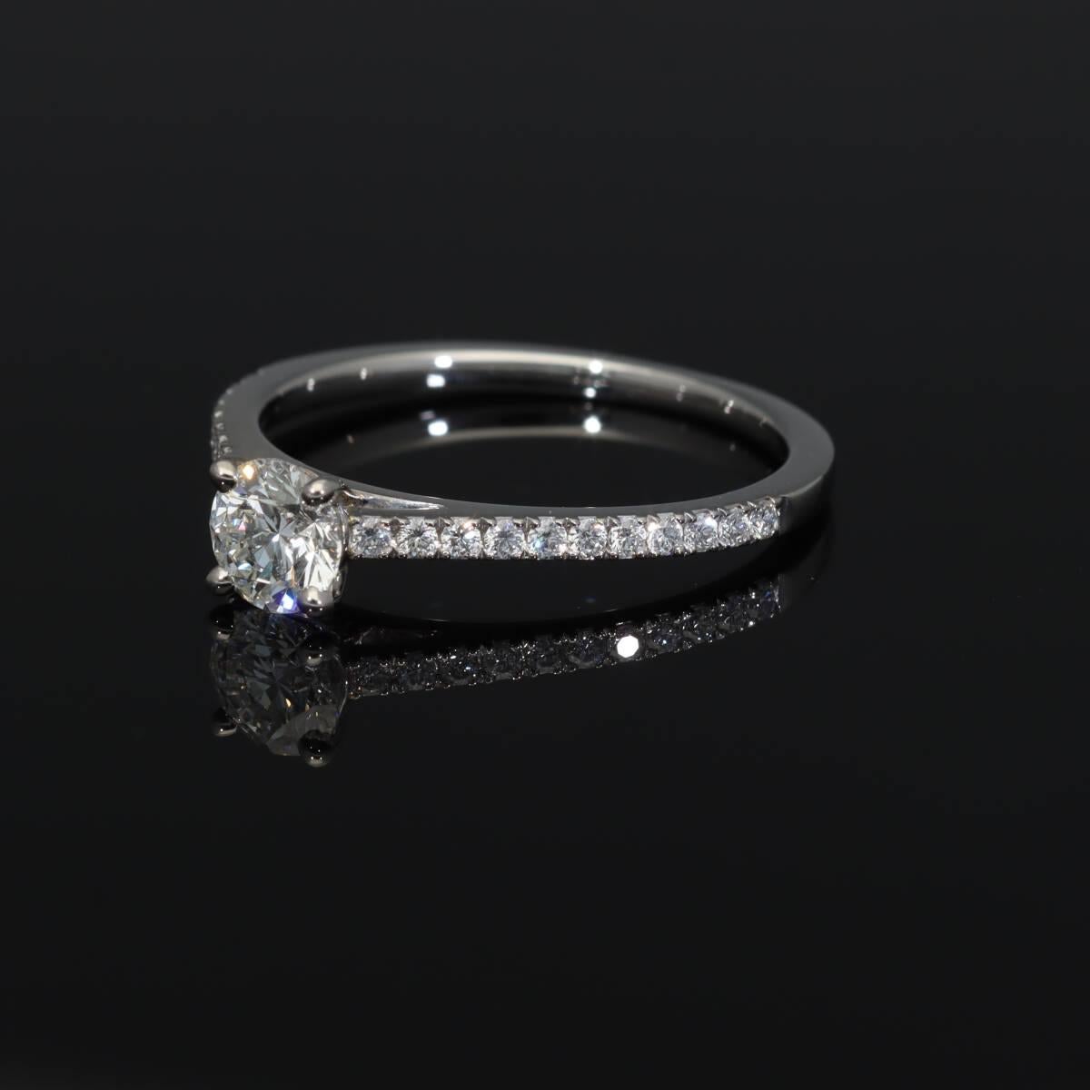 De Beers DB Classic Pave Solitär Diamant 0,40ct G-VS1-3Ex Platinring im Angebot 5