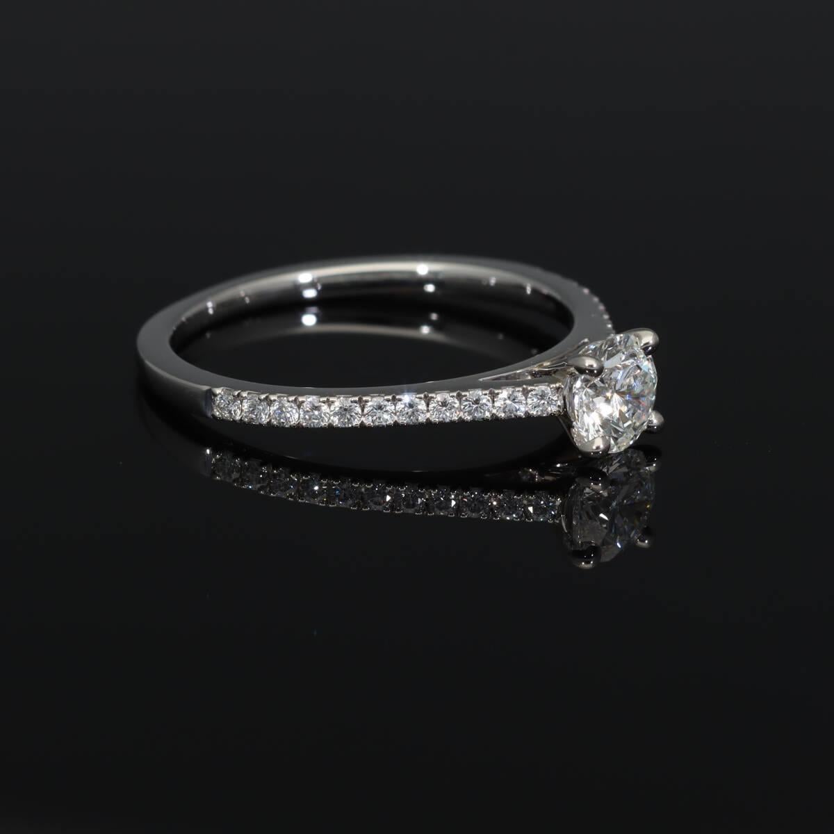 De Beers DB Classic Pave Solitär Diamant 0,40ct G-VS1-3Ex Platinring im Angebot 6