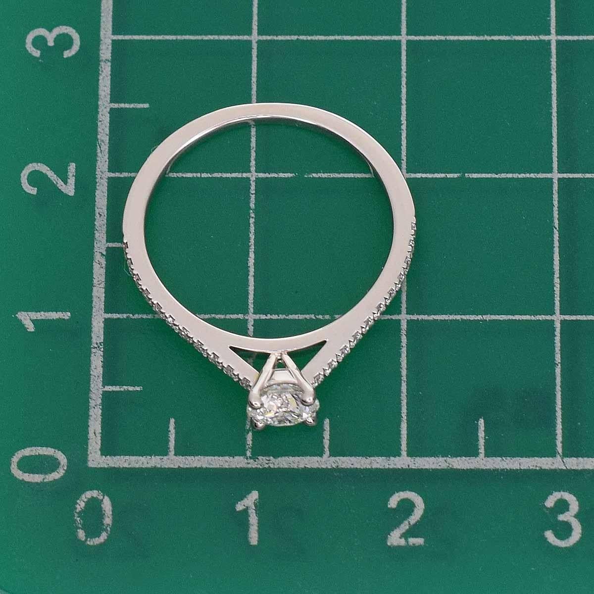 De Beers DB Classic Pave Solitär Diamant 0,40ct G-VS1-3Ex Platinring Damen im Angebot