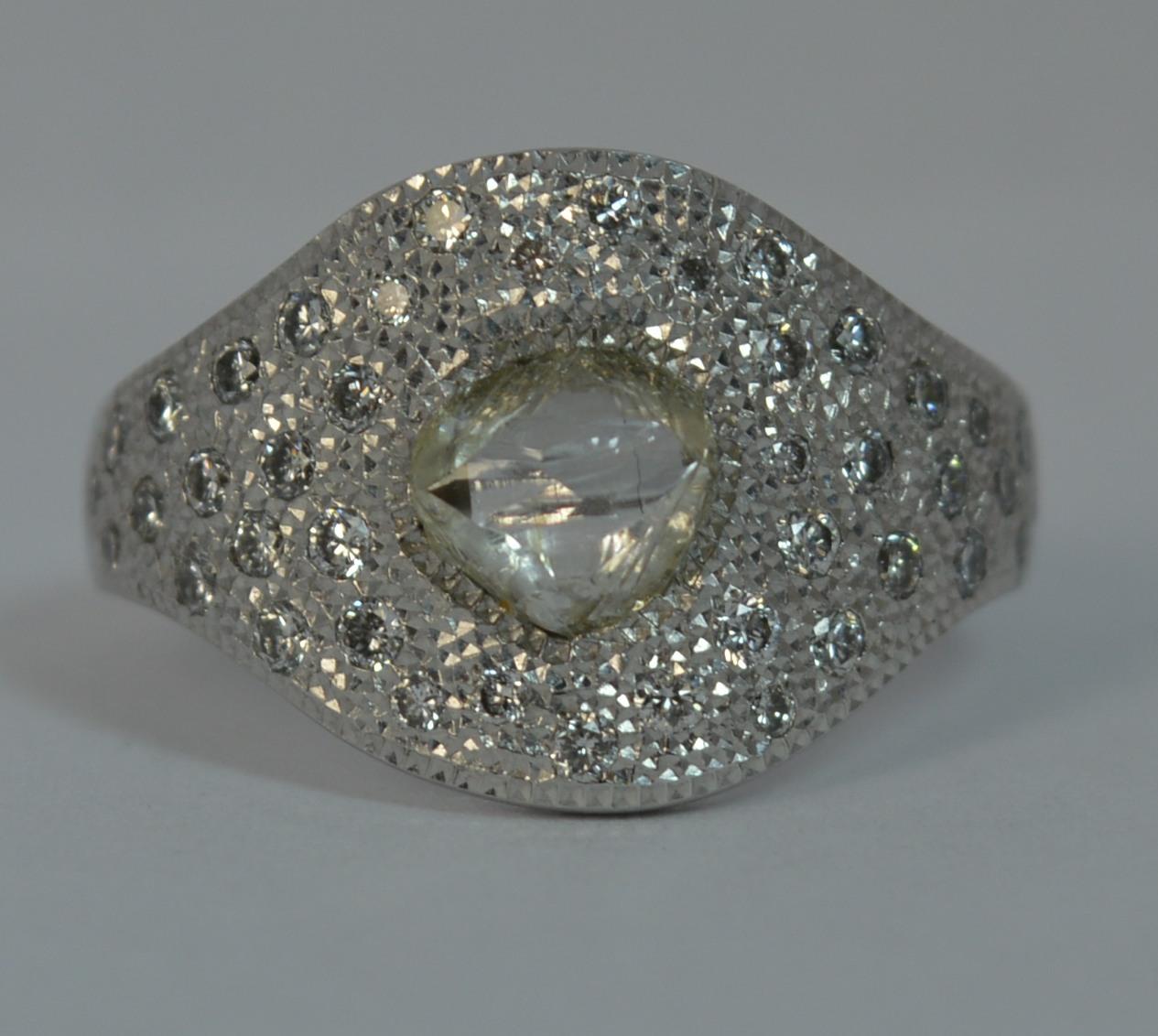De Beers Designer Talisman 1.00 Carat Diamond Cluster 18 Carat White Gold Ring 5