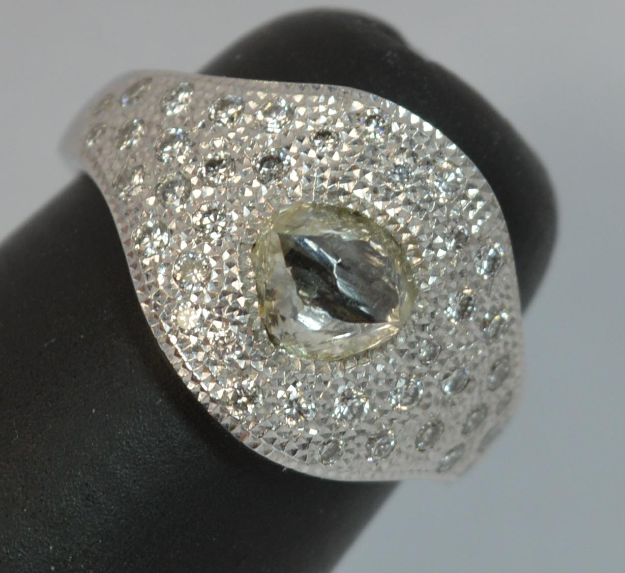 De Beers Designer Talisman 1.00 Carat Diamond Cluster 18 Carat White Gold Ring 6