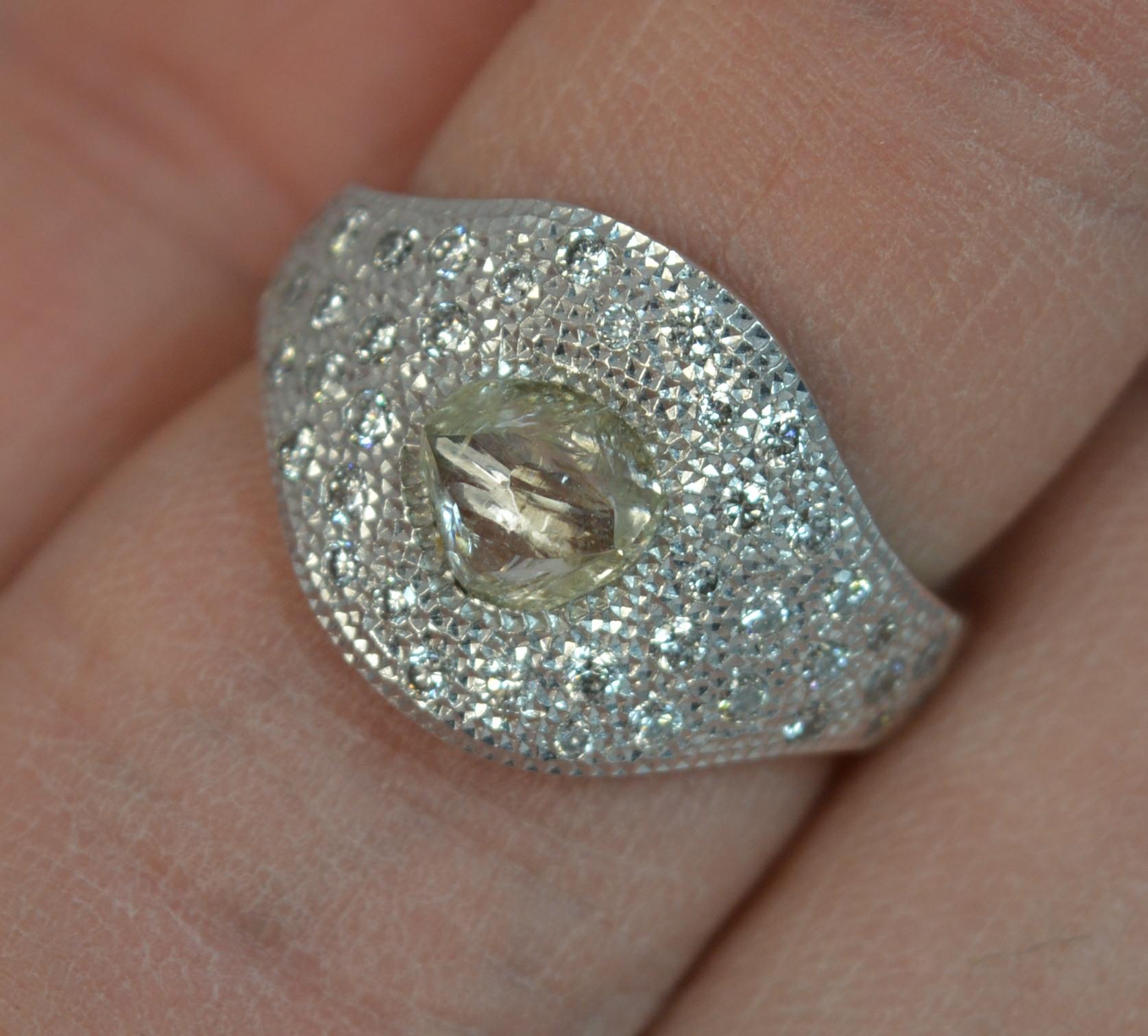 De Beers Designer Talisman 1.00 Carat Diamond Cluster 18 Carat White Gold Ring In Excellent Condition In St Helens, GB