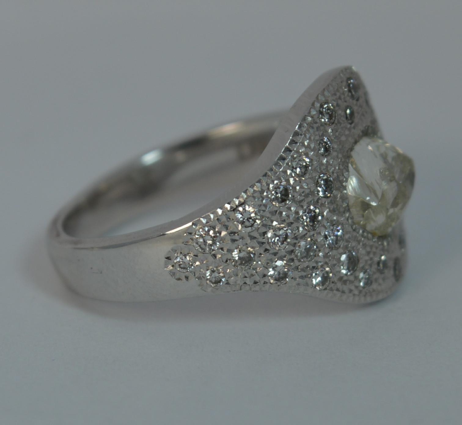 De Beers Designer Talisman 1.00 Carat Diamond Cluster 18 Carat White Gold Ring 2