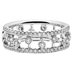 De Beers Dewdrop Collection Band in White Gold set with Micropavé Diamonds.