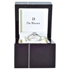 Diamante De Beers, 0,40 carati, F/G, VS1-VVS Anello di platino.