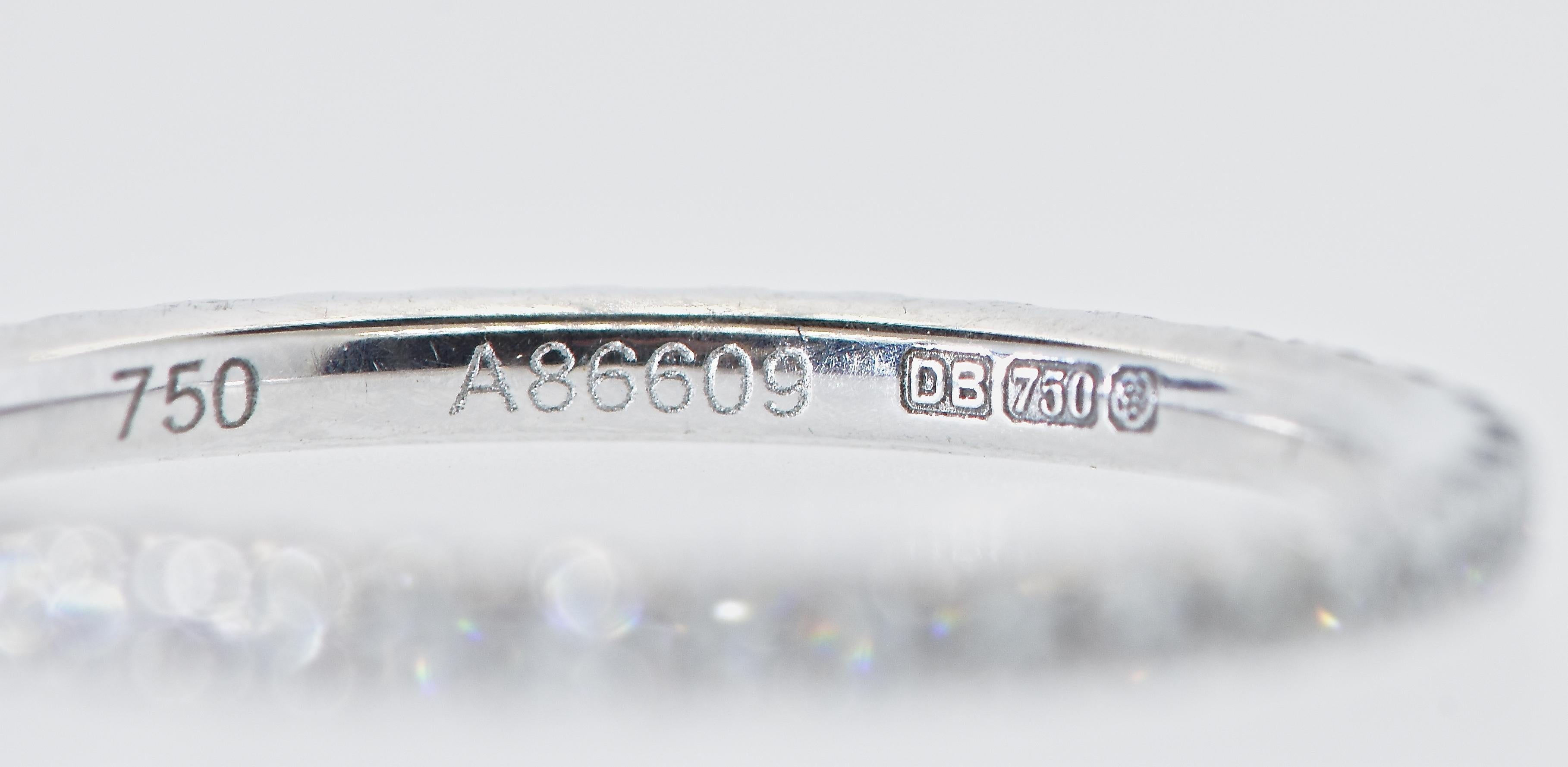 De Beers Diamond Eternity Band in 18K White Gold For Sale 1