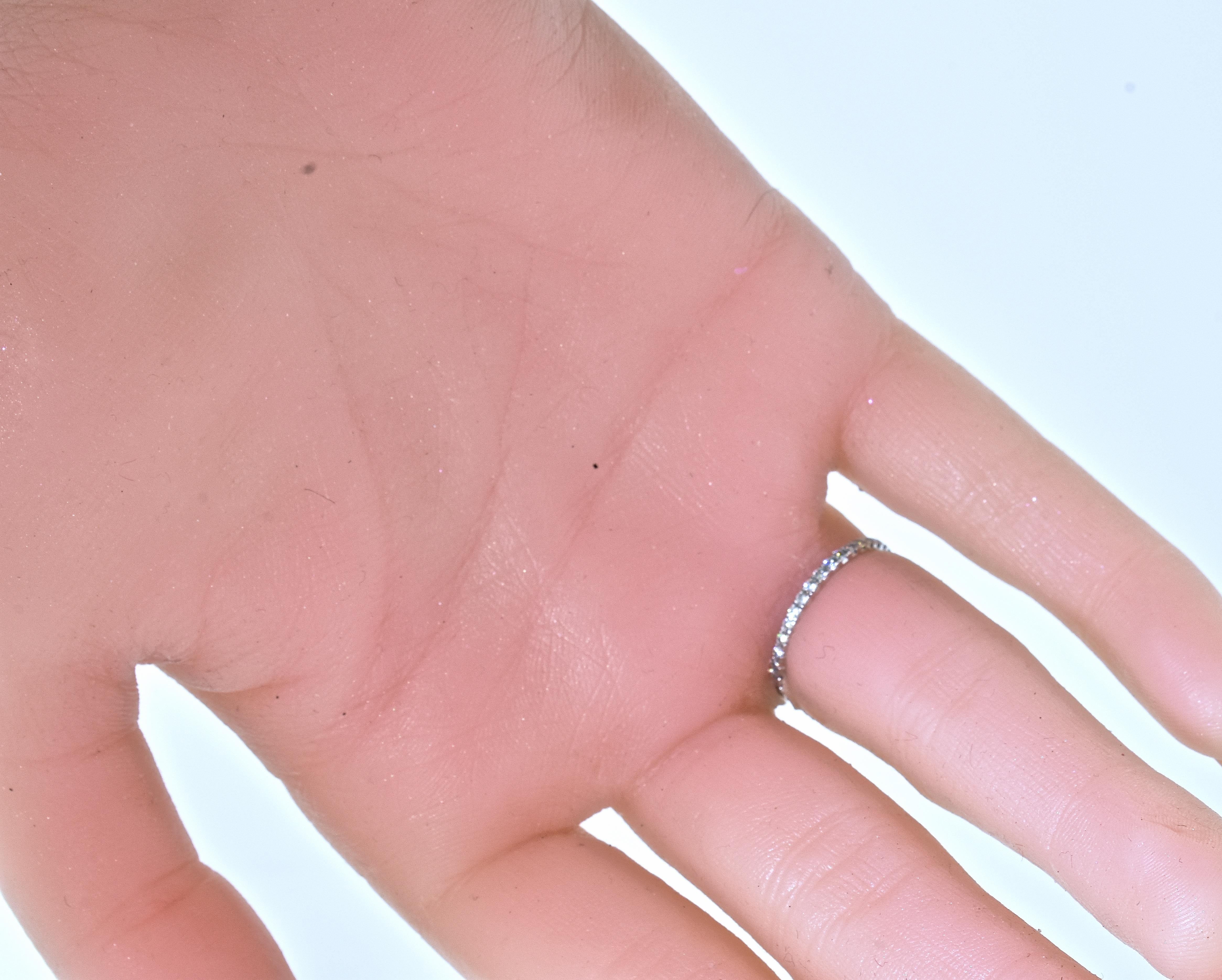 De Beers Diamond Eternity Band in 18K White Gold For Sale 2