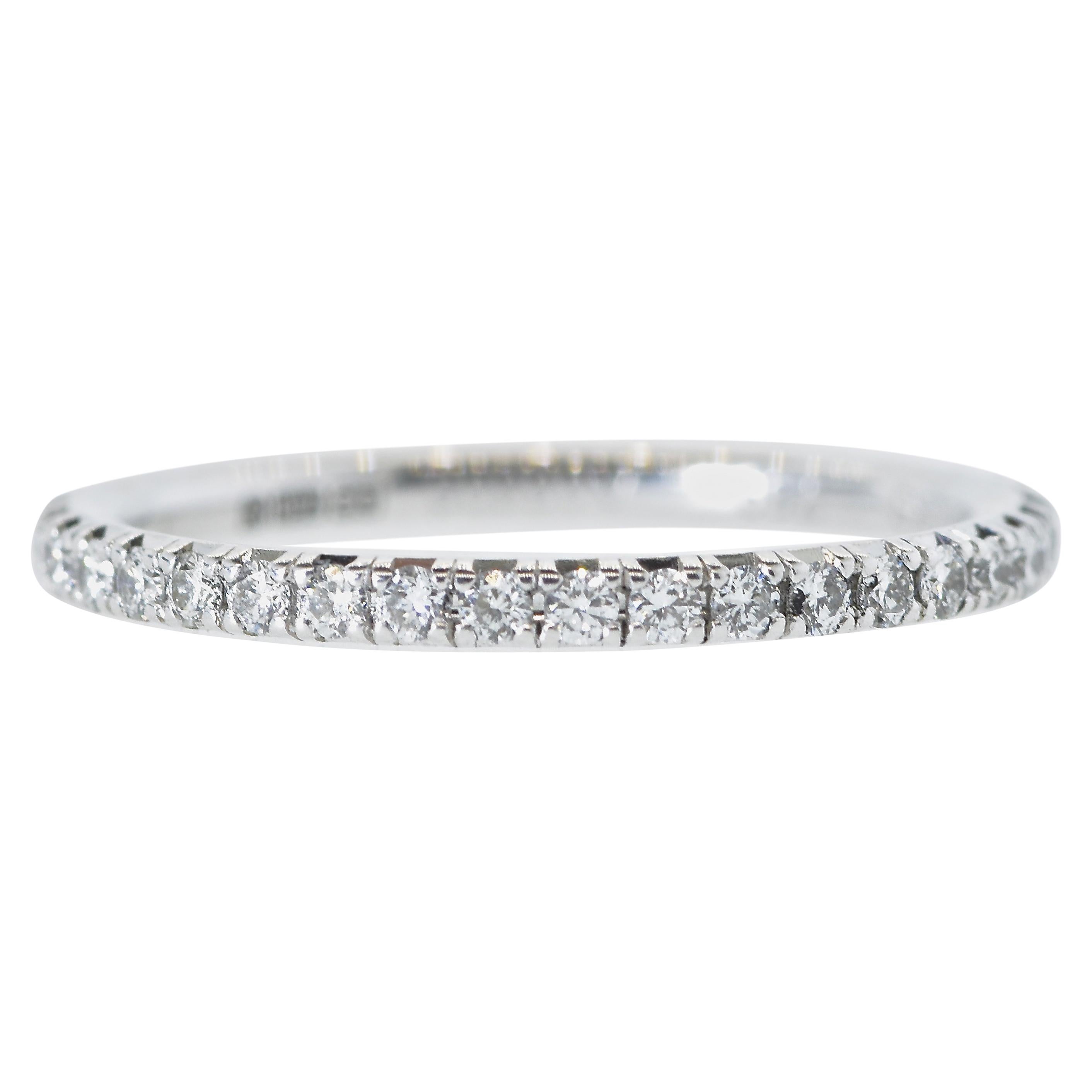 De Beers Diamond Eternity Band in 18K White Gold For Sale