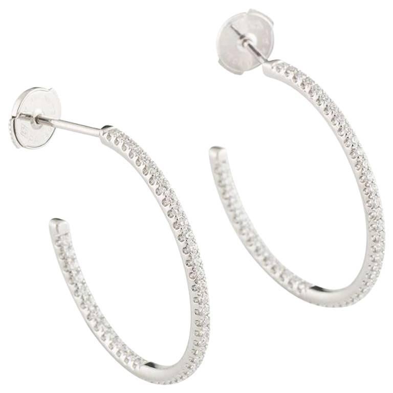 De Beers Diamond Hoop Earrings 