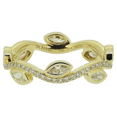 De Beers Diamond Petal Band Ring Size I (48)