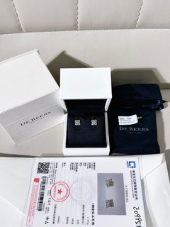 De Beers Enchanted Lotus 18K White Gold Full Pavé Diamond Stud Earrings