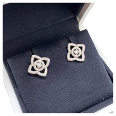 De Beers Enchanted Lotus Diamond Stud Earrings 18K White Gold Openwork