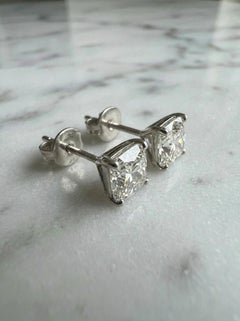 De Beers Forevermark Pendientes de diamantes en forma de cojín 2,10 CTW Oro blanco de 18 quilates