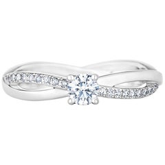 De Beers Inspired Twisted Diamond Engagement Ring