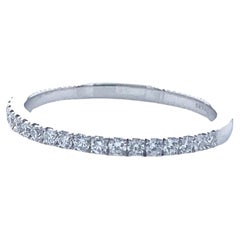 De Beers Platinum Diamond Classic Half Eternity Wedding Band Ring with Papers