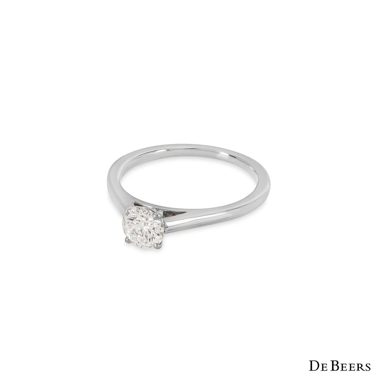 De Beers Bague de fiançailles en platine avec diamant 0,52 carat H/VS1 Excellent état - En vente à London, GB