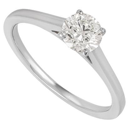 De Beers Platinum Diamond Engagement Ring 0.52 Carat H/VS1 For Sale