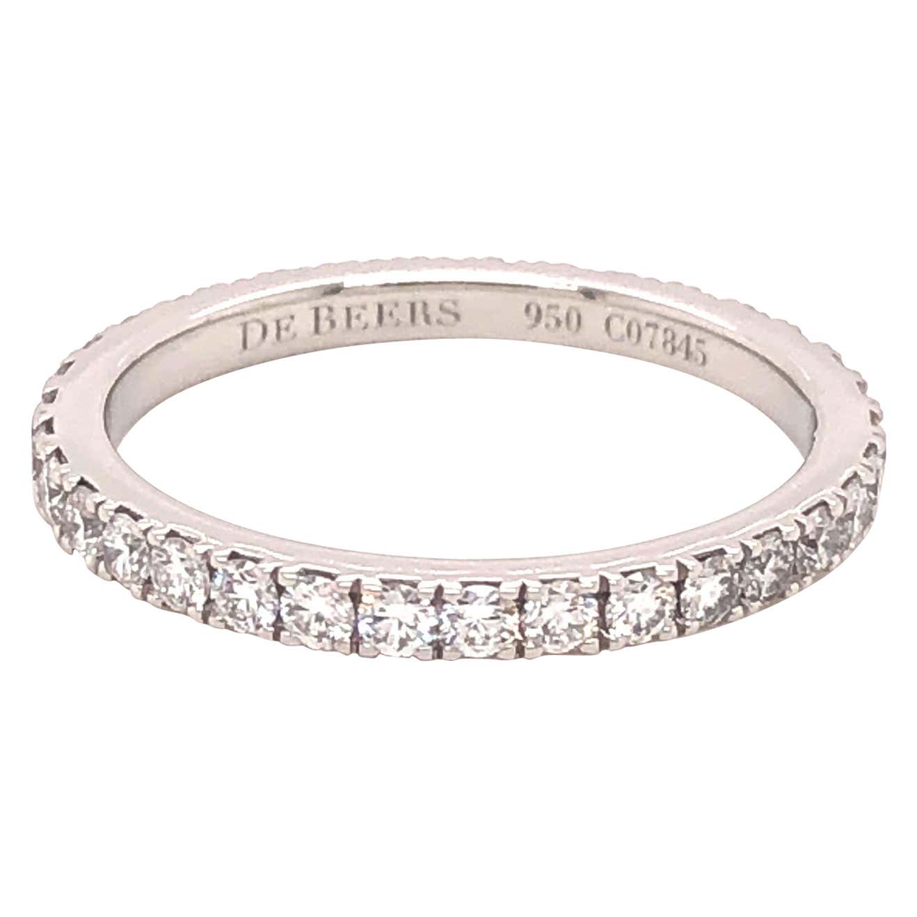 De Beers Platinum Diamond Pave Eternity Band 0.52 Carat at 1stDibs | de ...