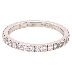 De Beers Platinum Diamond Pave Eternity Band 0.52 Carat