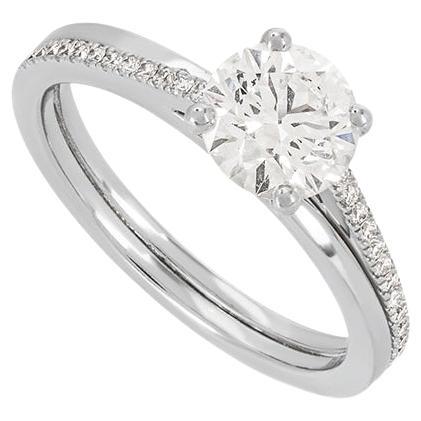 DE BEERS GIA Diamond Engagement Ring 1.33Ct Round Brilliant VS1/H