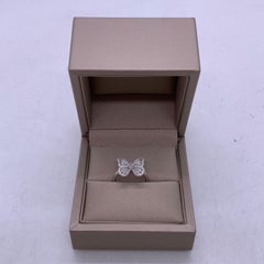 De Beers Portraits of Nature Butterfly 18K White Gold Full Diamond Ring, Size 50