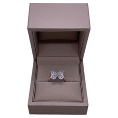 De Beers Portraits of Nature Butterfly 18K White Gold Full Diamond Ring, Size 50