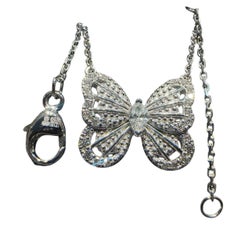 De Beers Portraits of Nature Butterfly Diamond Pendant Necklace 18K White Gold