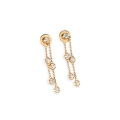 De Beers Rose Gold Clea Five Diamond Earrings 0.62ct