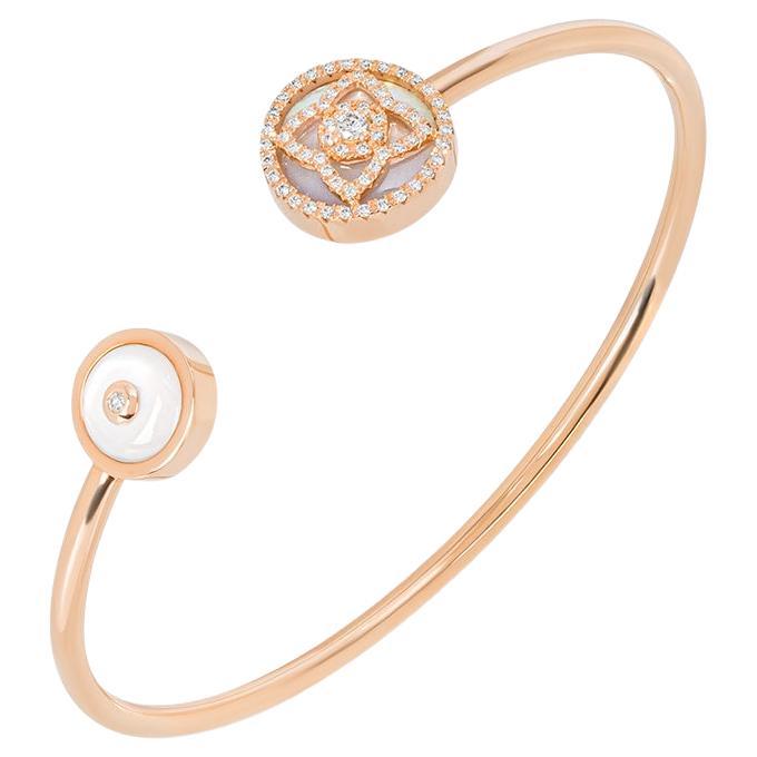 De Beers Rose Gold Mother of Pearl & Diamond Enchanted Lotus Bracelet B102175 For Sale