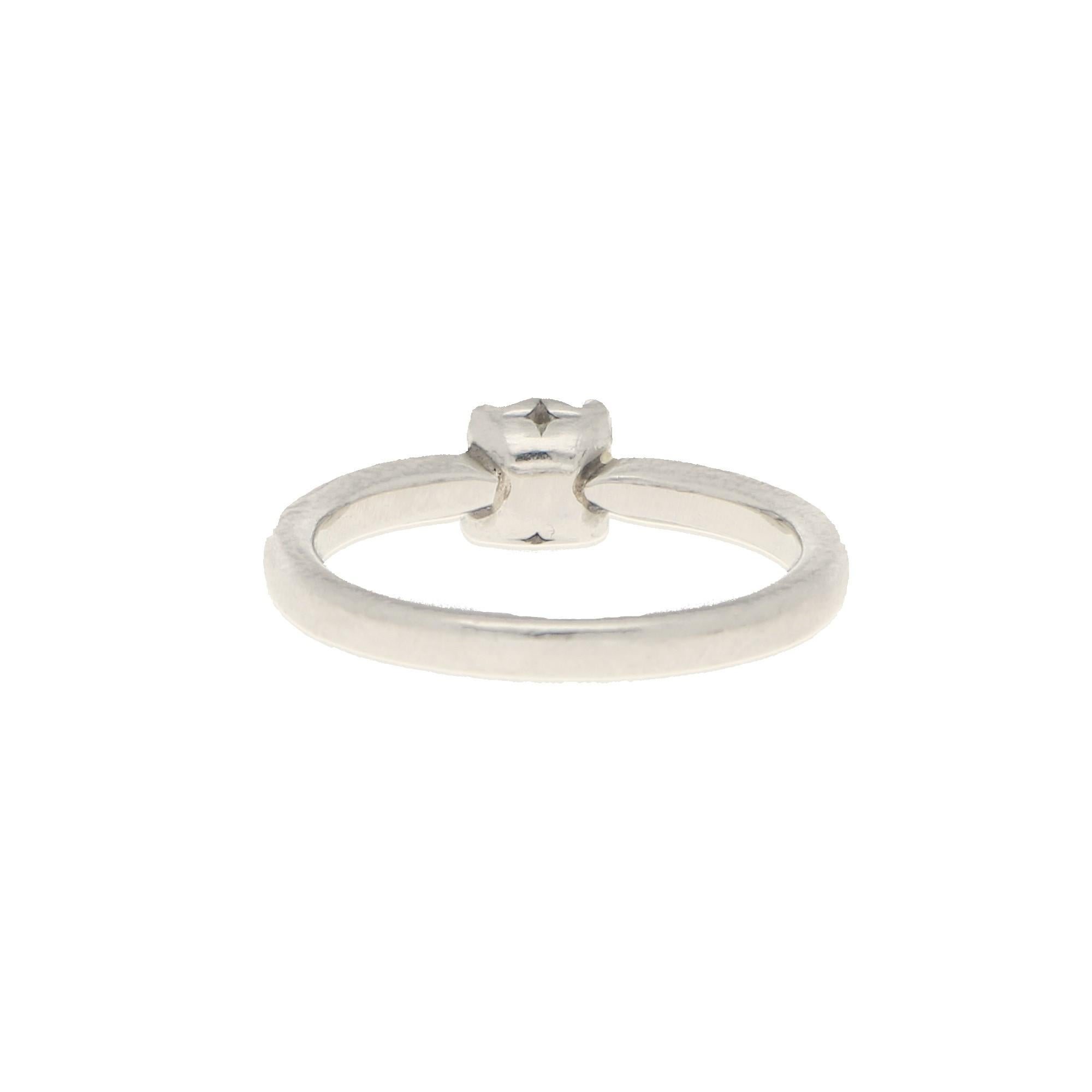 Contemporary De Beers Signature Solitaire Diamond Ring in Platinum 0.52 Carat
