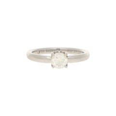 De Beers Signature Solitaire Diamond Ring in Platinum 0.52 Carat