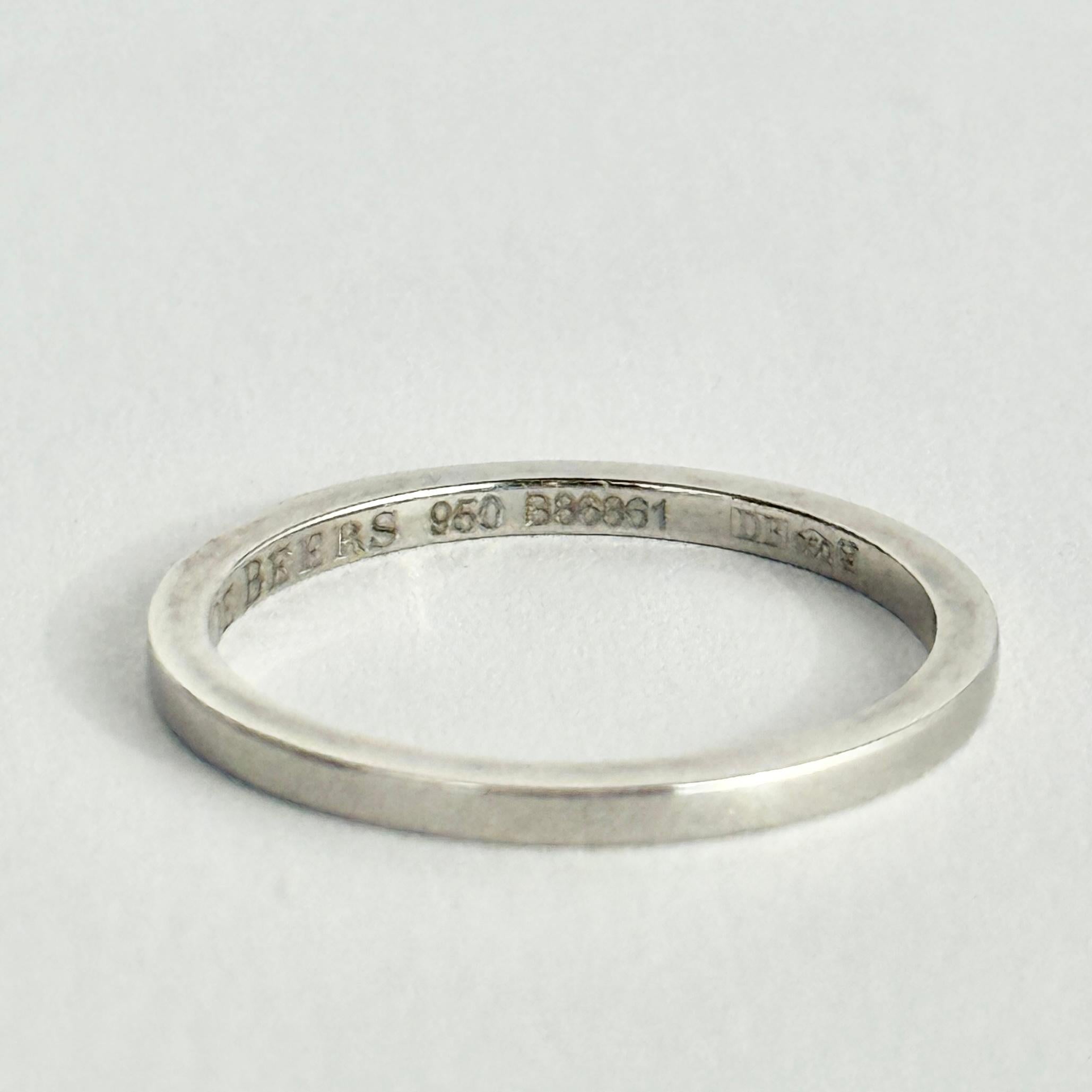 da uomo o donna Fascia di platino semplice De Beers in vendita