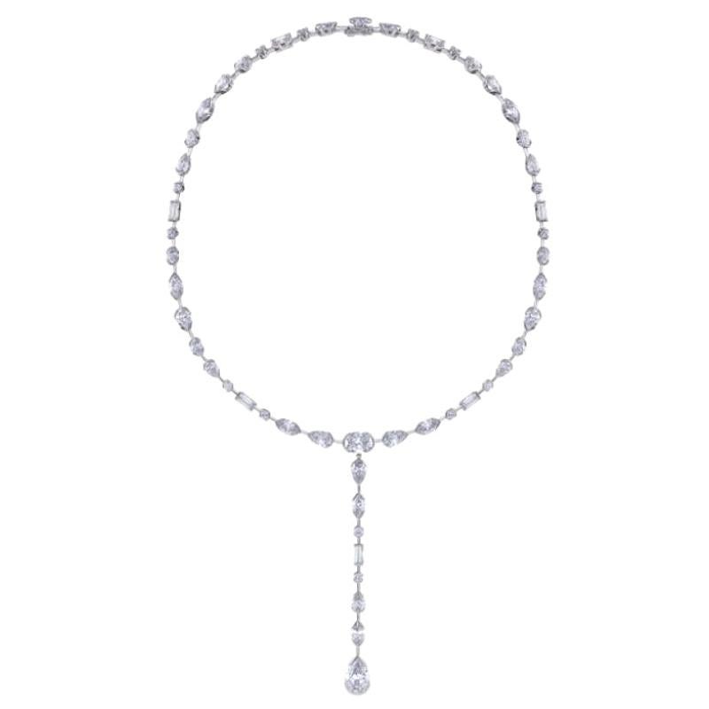 De Beers Swan Lake Full Cut Necklace, 24.81 Carat