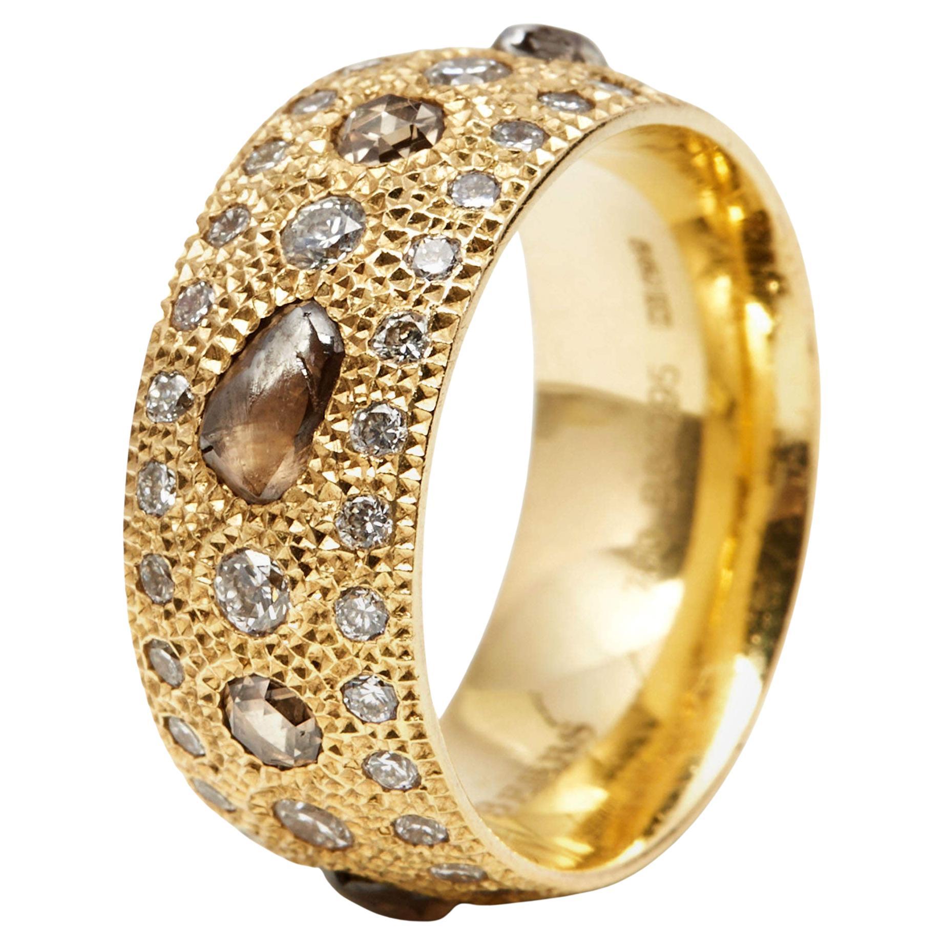 De Beers Talisman Diamonds 18k Yellow Gold Ring Size 52