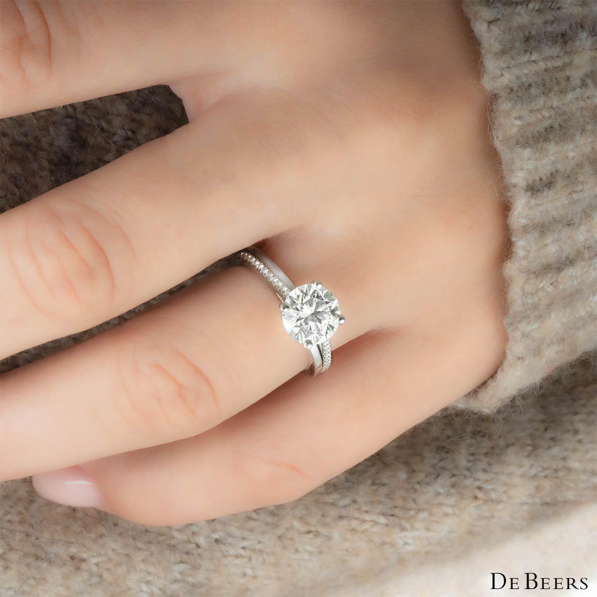 De Beers the Promise Bague de fiançailles avec diamant 2,05 carats I/SI2 XXX certifié GIA Pour femmes en vente