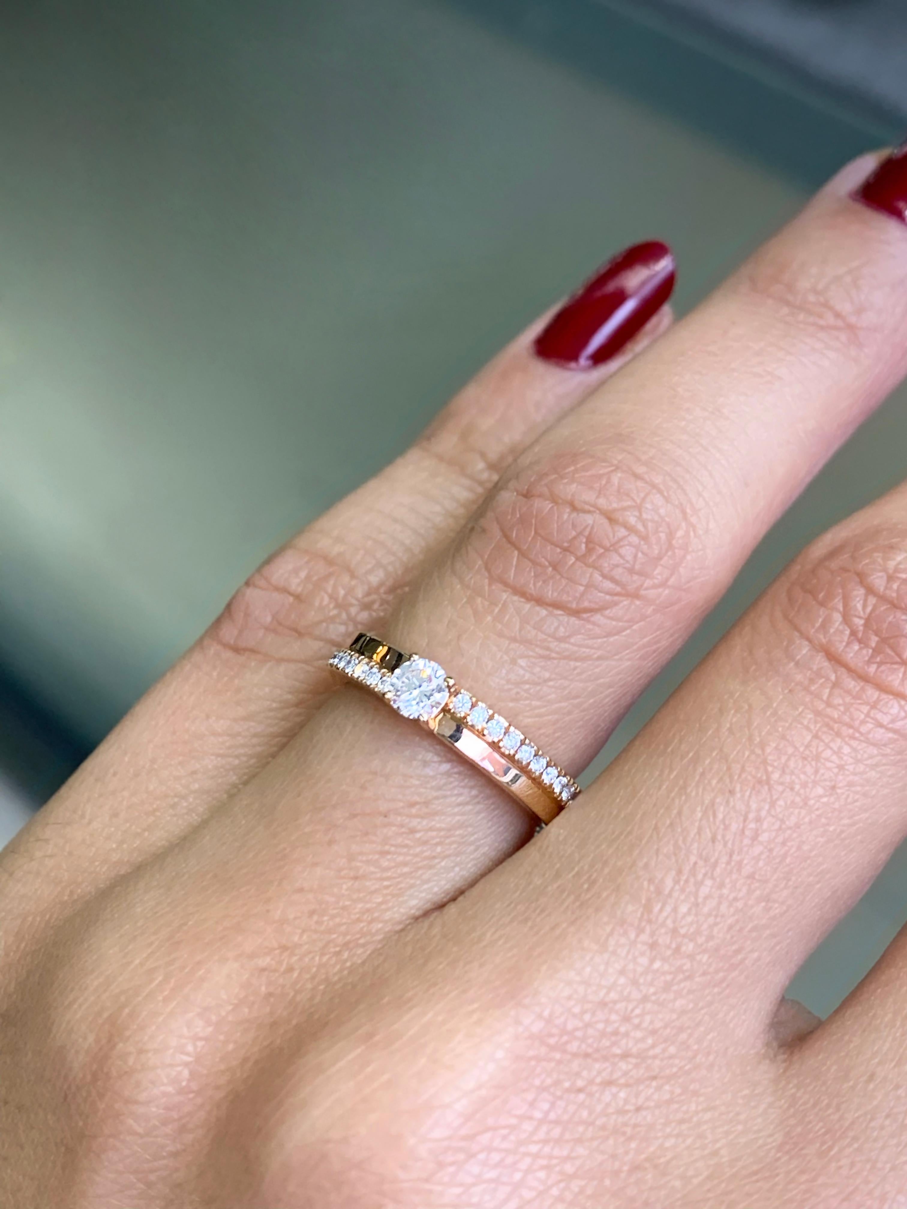 Brilliant Cut De Beers 'The Promise' Small 18 Carat Rose Gold Diamond Engagement Ring
